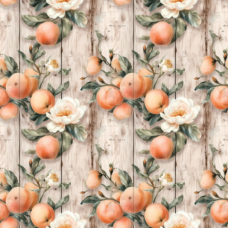 Fruits & Wood Planks Pattern 9 Fabric - ineedfabric.com