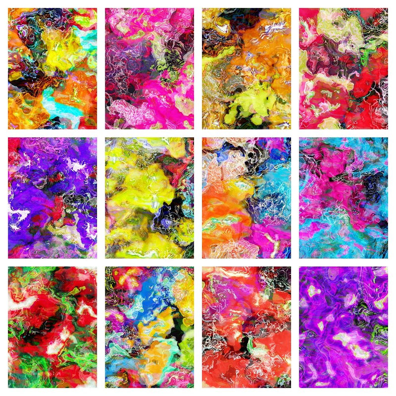Funky Inks Charm Pack - 12 Pieces - ineedfabric.com
