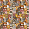 Funny Animal Fabric - Brown/Orange - ineedfabric.com