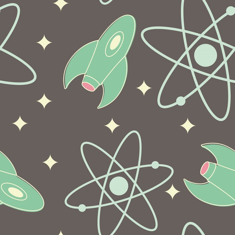 Furious 50s Atomic Fabric - Gray – ineedfabric.com