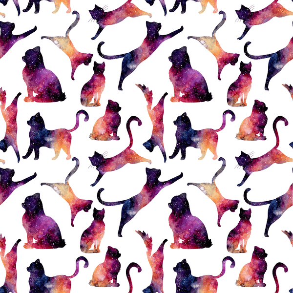 Galaxy Cats Fabric - ineedfabric.com