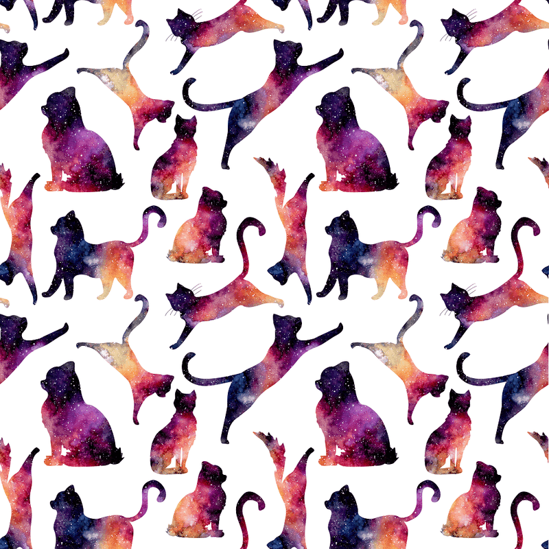 Galaxy Cats Fabric - ineedfabric.com