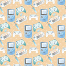 Gamer Pattern 1 Fabric - Tan - ineedfabric.com