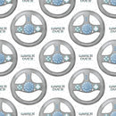 Gamer Pattern 3 Fabric - White - ineedfabric.com