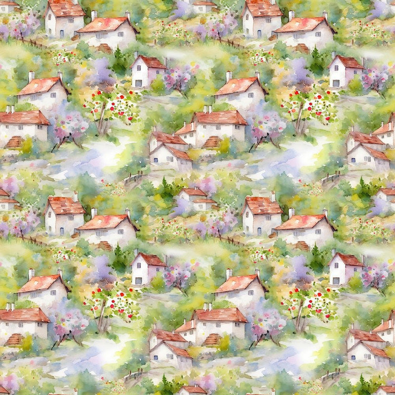 Garden Village Pattern 2 Fabric - ineedfabric.com