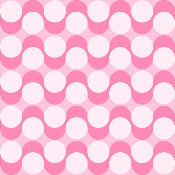 Geometric Abstract Swirl Dots Fabric - Pink - ineedfabric.com