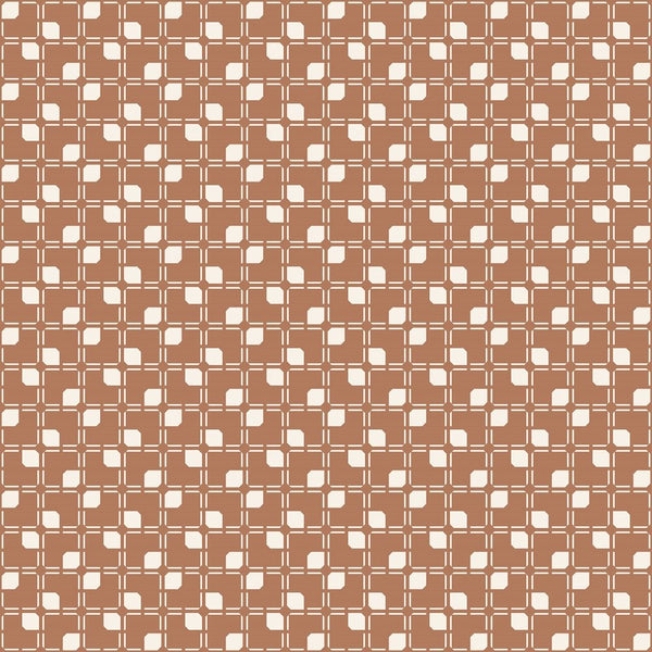 Geometric Burnt Orange Fabric - ineedfabric.com