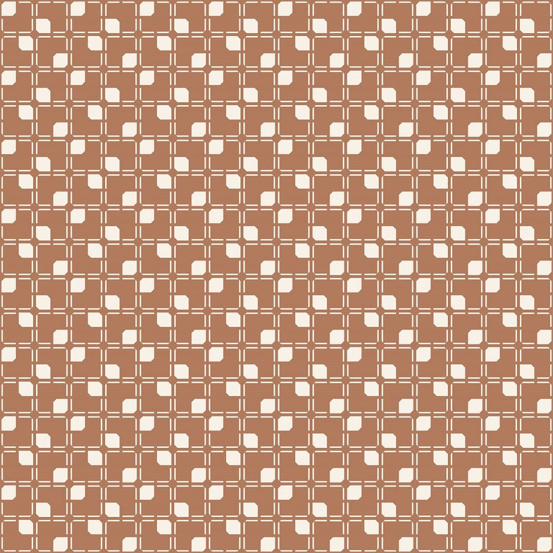 Geometric Burnt Orange Fabric - ineedfabric.com