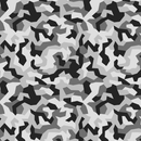 Geometric Camouflage Fabric - White - ineedfabric.com