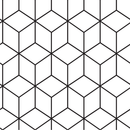 Geometric Cubes Fabric - Black/White - ineedfabric.com