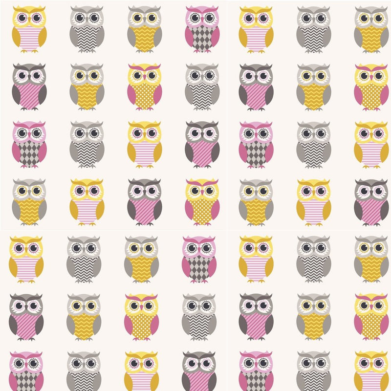 Geometric Owl Fabric - Multi - ineedfabric.com