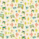 Geometric Shapes With Cactus Fabric - Yellow - ineedfabric.com