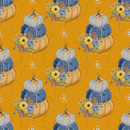 Geometric Stacked Pumpkins Fabric - Orange - ineedfabric.com