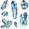 Geometric Watercolor Crystals Fabric Panel - Blue - ineedfabric.com