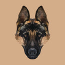 German Shepherd Crystalized Portrait Fabric Panel - ineedfabric.com