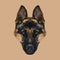 German Shepherd Crystalized Portrait Fabric Panel - ineedfabric.com