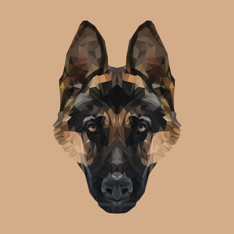 German Shepherd Crystalized Portrait Fabric Panel - ineedfabric.com