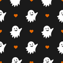 Ghosts and Hearts Fabric - Black - ineedfabric.com