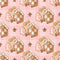 Gingerbread Arrangement On Plaid Fabric - Pink - ineedfabric.com