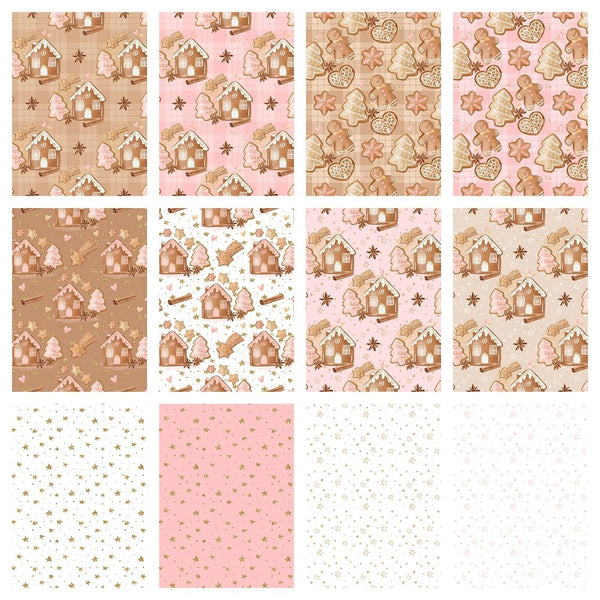 Pink Gingerbread Wrapping Paper Sheets – saturnfairy