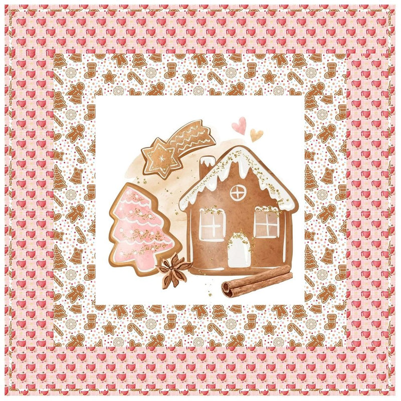 Gingerbread Cookies and Hot Chocolate Wall Hanging 42" x 42" - ineedfabric.com