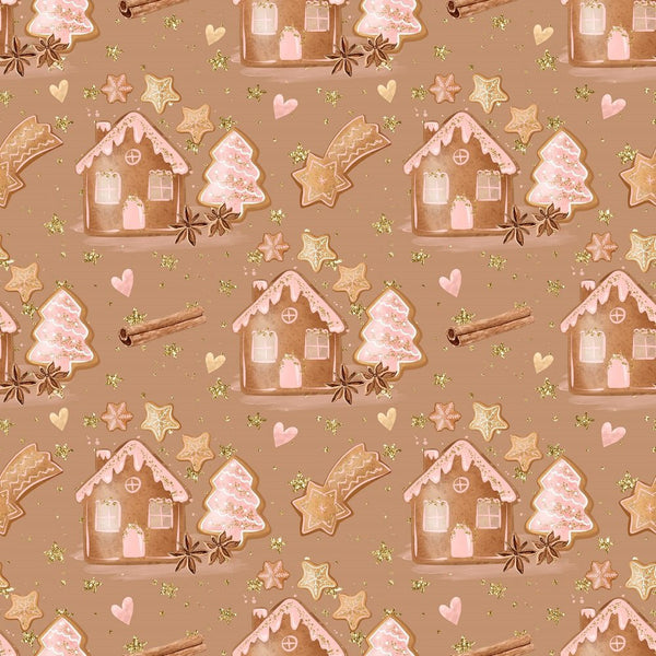 Gingerbread Fabric - Brown - ineedfabric.com