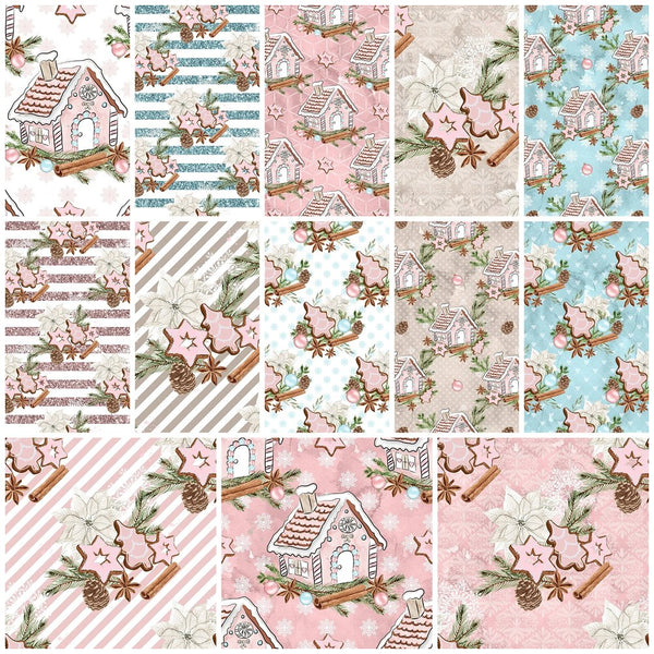 Gingerbread House Fat Quarter Bundle - 13 Pieces - ineedfabric.com