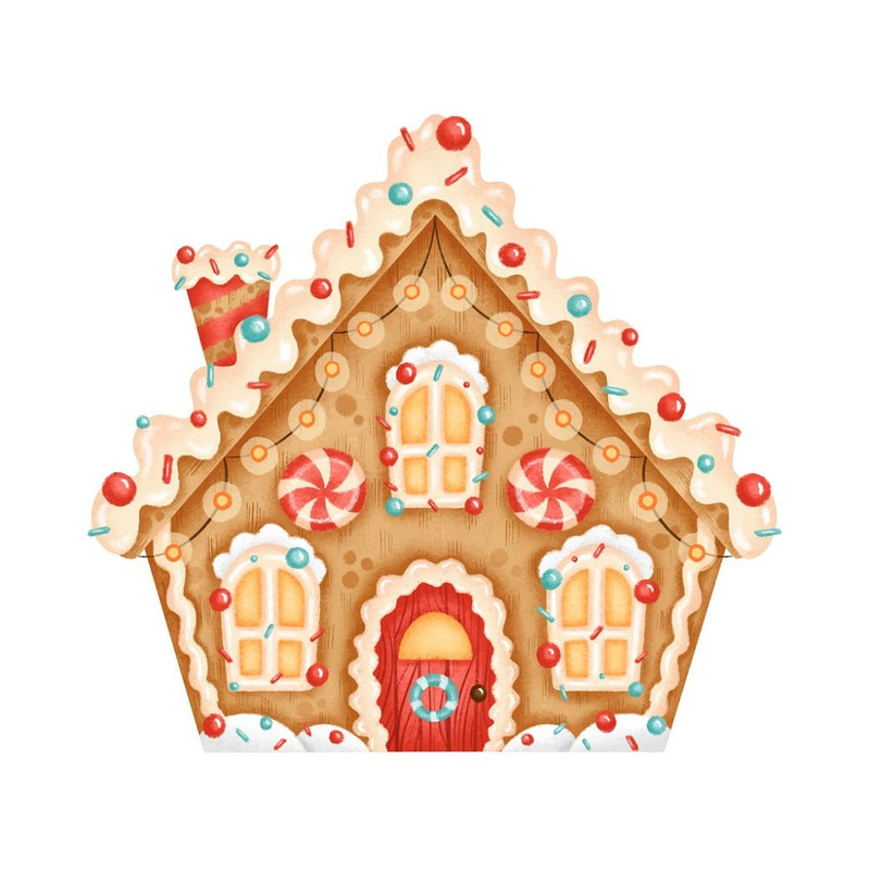 Gingerbread House With Sprinkles Fabric Panel - Multi - ineedfabric.com