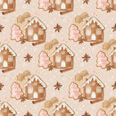 Gingerbread On Stars Fabric - Brown - ineedfabric.com