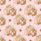 Gingerbread On Stars Fabric - Pink - ineedfabric.com