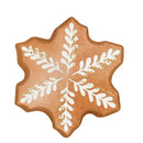 Gingerbread Snowflake Fabric Panel - White - ineedfabric.com