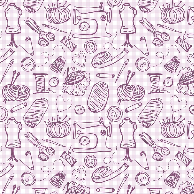 Gingham Striped Sewing Fabric - Purple - ineedfabric.com
