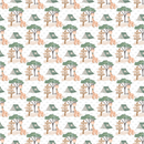 Giraffe Camp In The Safari Fabric - White - ineedfabric.com