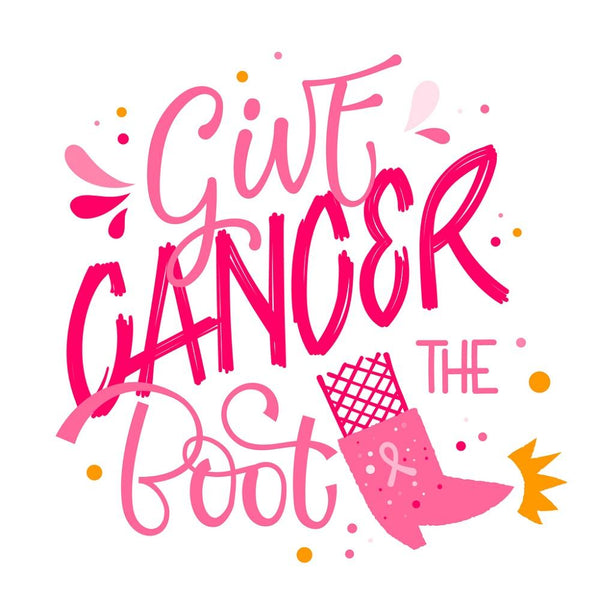Give Cancer The Boot Fabric Panel - ineedfabric.com