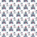 Gnome At Sea Fabric - White - ineedfabric.com