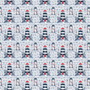 Gnome At Sea Stripe Fabric - Navy - ineedfabric.com