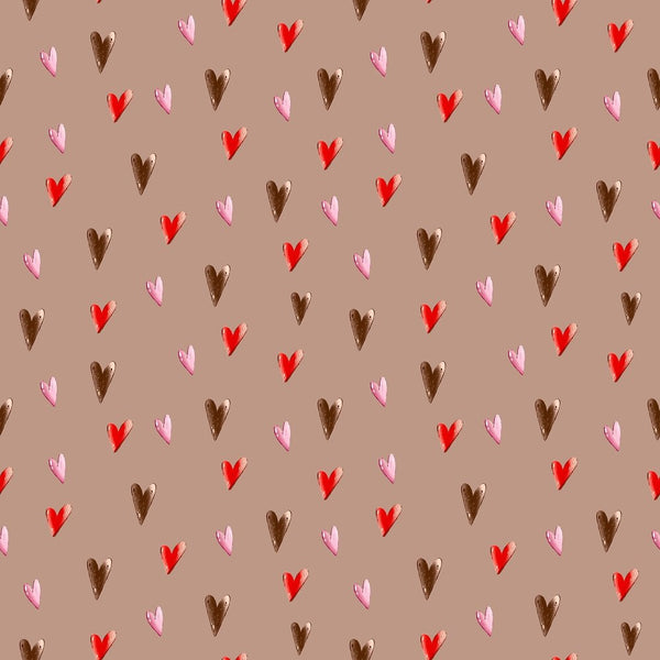 Gnome Hearts Fabric - Cream - ineedfabric.com