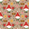 Gnome With Candy Cane Fabric - Brown - ineedfabric.com
