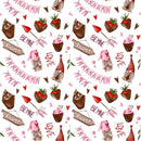 Gnomes with Love Fabric - White - ineedfabric.com