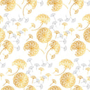 Gold & Silver Dandelions Fabric - ineedfabric.com