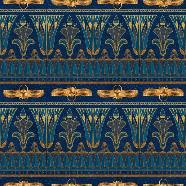 Golden Ancient Egypt Pattern 19 Fabric - ineedfabric.com