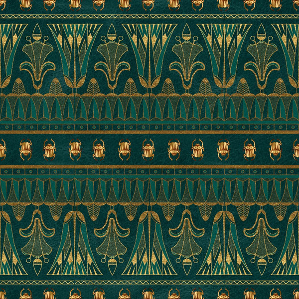 Golden Ancient Egypt Pattern 35 Fabric - ineedfabric.com
