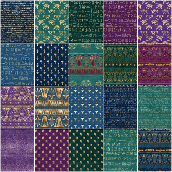 Golden Ancient Egypt Volume 2 Fabric Collection - 1 Yard Bundle - ineedfabric.com