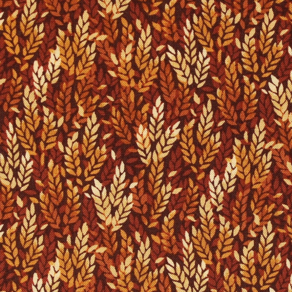 Golden Harvest Wheat Fabric - Chocolate - ineedfabric.com