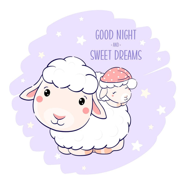 Good Night & Sweet Dreams Lamb Fabric Panel - ineedfabric.com