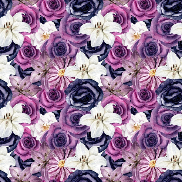 Gothic Packed Flowers Fabric - ineedfabric.com