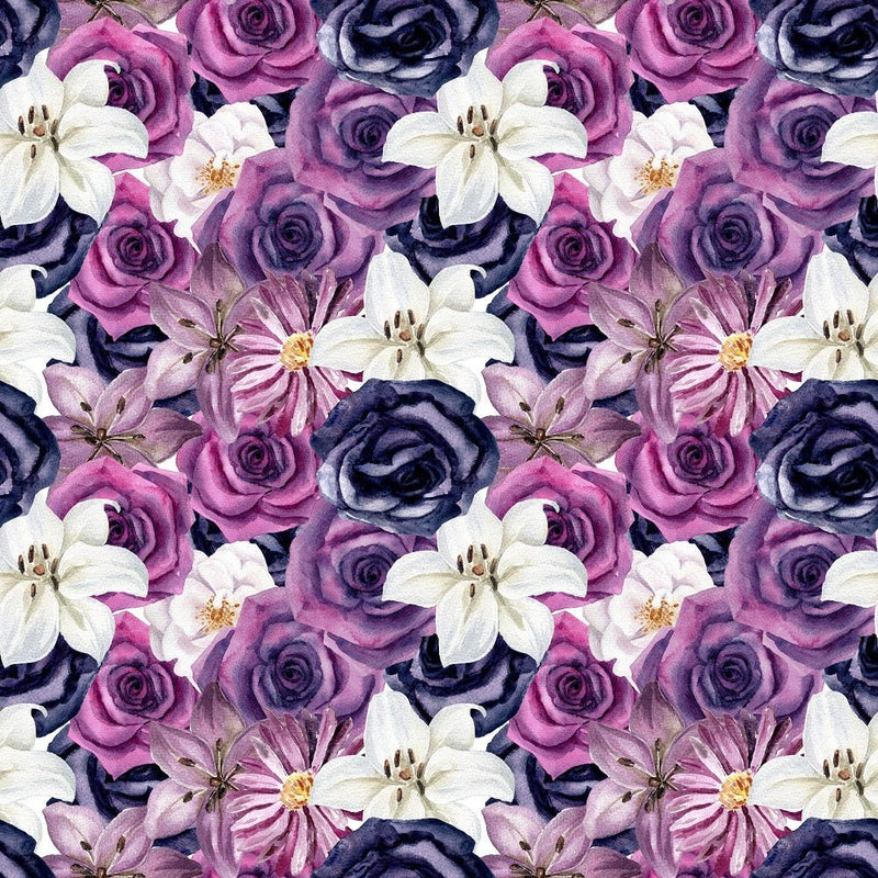 Gothic Packed Flowers Fabric - ineedfabric.com