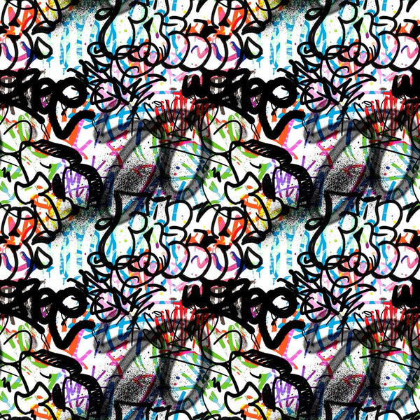 Graffiti Pattern 4 Fabric - ineedfabric.com