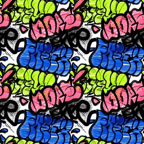 Graffiti Pattern 5 Fabric - ineedfabric.com