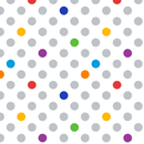 Gray Polka Dots With Rainbow Elements Fabric - White - ineedfabric.com